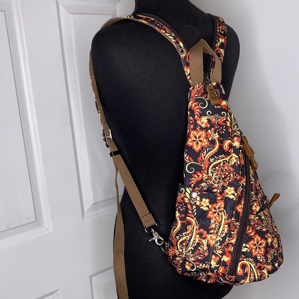 KL928 Floral Patterned Sling Bag